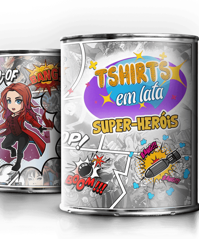 T-Shirt em Lata Super Heróis - Bee my Gift