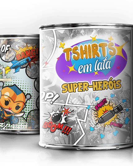 T-Shirt em Lata Super Heróis - Bee my Gift
