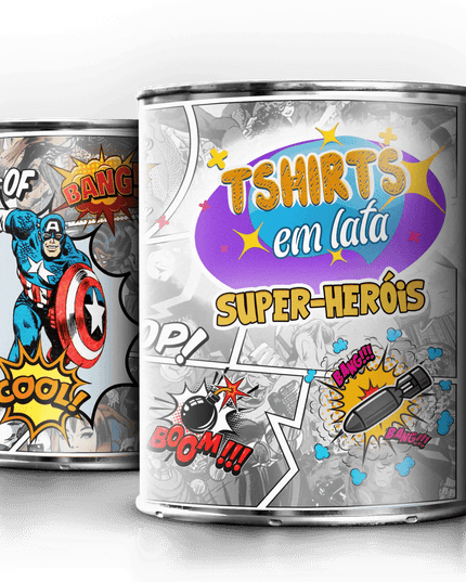 T-Shirt em Lata Super Heróis Capitão América - Bee my Gift