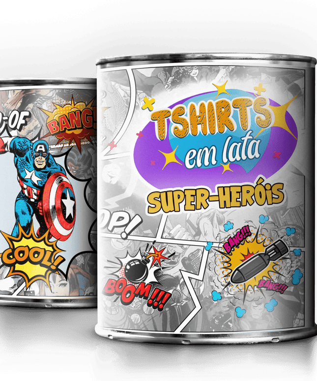T-Shirt em Lata Super Heróis Capitão América - Bee my Gift