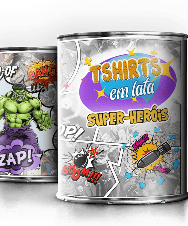 T-Shirt em Lata Super Heróis HulK - Bee my Gift