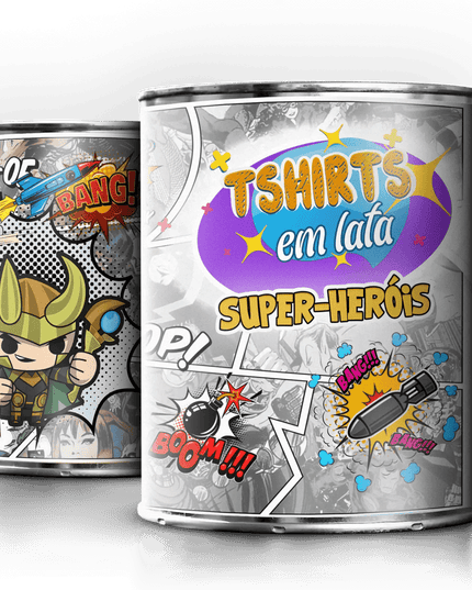 T-Shirt em Lata Super Heróis Marvel - Bee my Gift