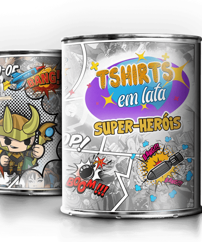 T-Shirt em Lata Super Heróis Marvel - Bee my Gift