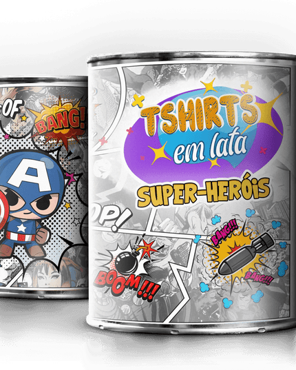 T-Shirt em Lata Super Heróis Marvel - Bee my Gift