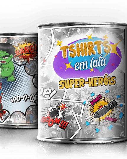 T-Shirt em Lata Super Heróis Marvel - Bee my Gift