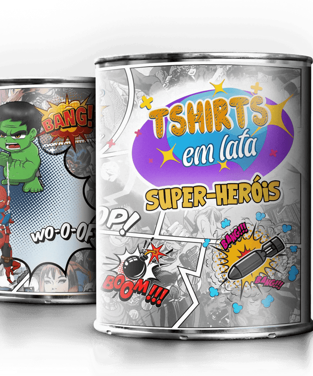 T-Shirt em Lata Super Heróis Marvel - Bee my Gift