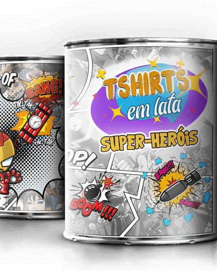 T-Shirt em Lata Super Heróis Marvel - Bee my Gift