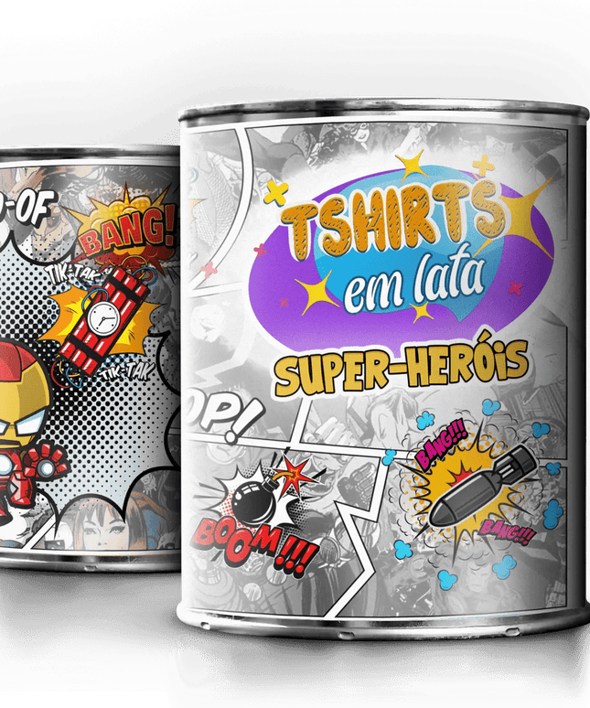 T-Shirt em Lata Super Heróis Marvel - Bee my Gift