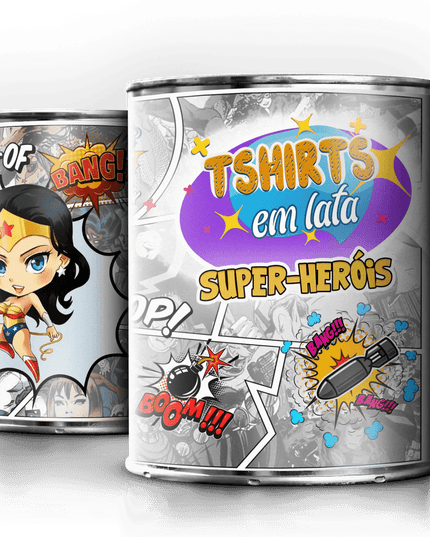 T-Shirt em Lata Super Heróis Mulher Maravilha - Bee my Gift