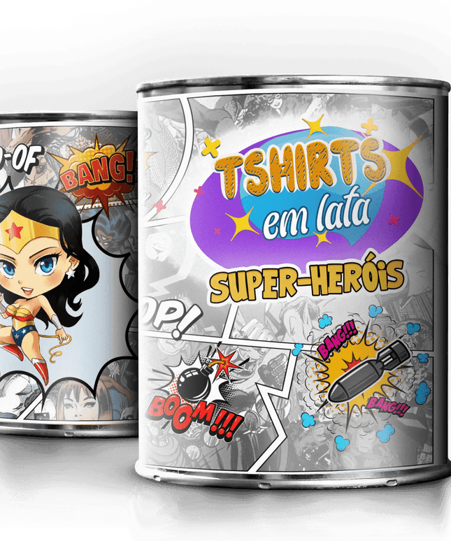T-Shirt em Lata Super Heróis Mulher Maravilha - Bee my Gift