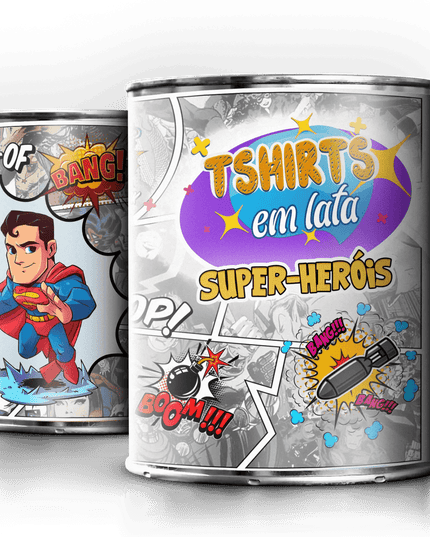 T-Shirt em Lata Super Heróis Super Homem - Bee my Gift