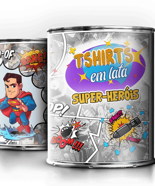 T-Shirt em Lata Super Heróis Super Homem - Bee my Gift