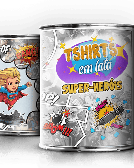 T-Shirt em Lata Super Heróis Super Mulher - Bee my Gift