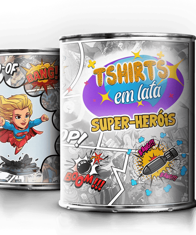 T-Shirt em Lata Super Heróis Super Mulher - Bee my Gift