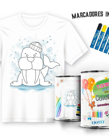 T-Shirt para Pintar em Lata Foca - Bee my Gift