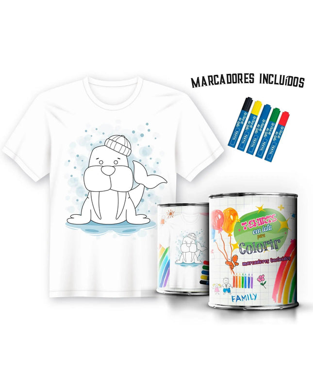 T-Shirt para Pintar em Lata Foca - Bee my Gift