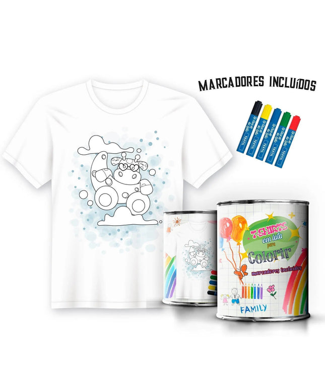 T-Shirt para Pintar em Lata Girafa - Bee my Gift