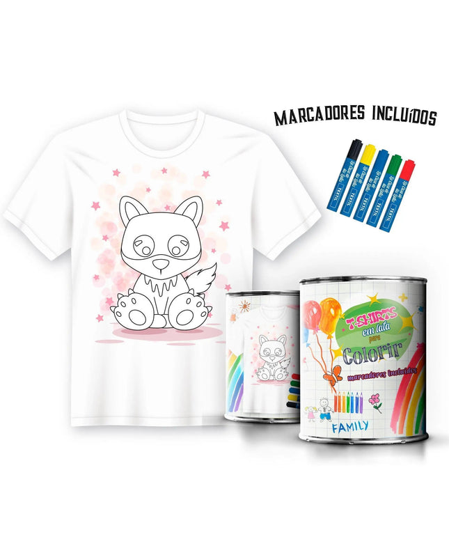 T-Shirt para Pintar em Lata Loba - Bee my Gift