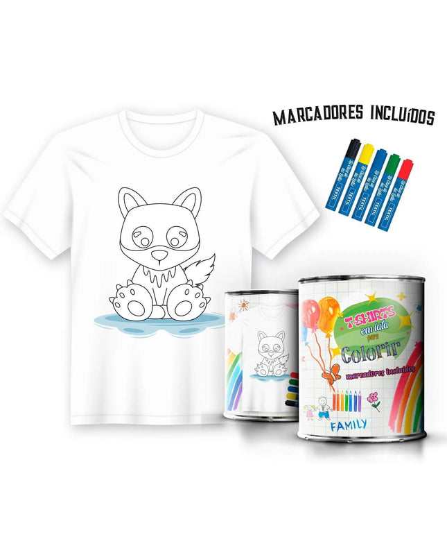 T-Shirt para Pintar em Lata Lobo - Bee my Gift