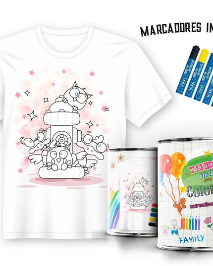 T-Shirt para Pintar em Lata Pássaros - Bee my Gift