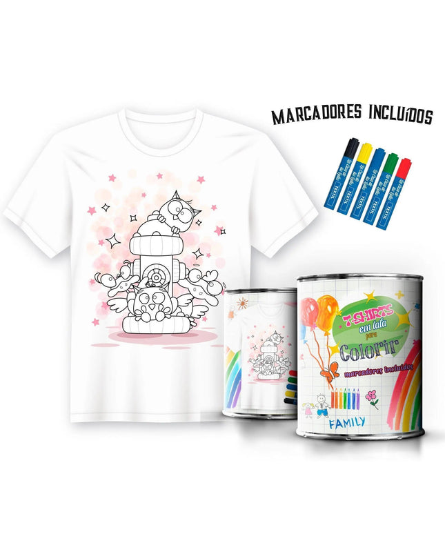 T-Shirt para Pintar em Lata Pássaros - Bee my Gift