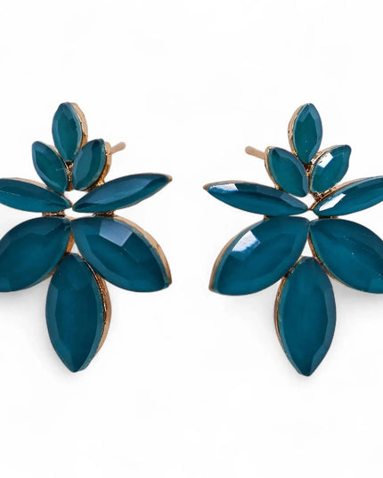 Teal Green - Vintage Glass - Flowers - Earrings - Bee my Gift