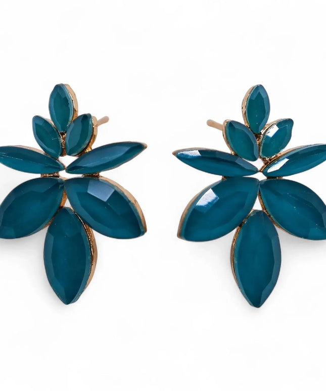 Teal Green - Vintage Glass - Flowers - Earrings - Bee my Gift