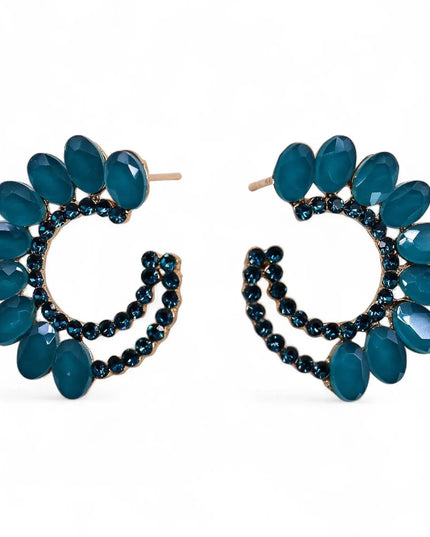 Teal Green - Vintage Glass - Loop - Earrings - Bee my Gift