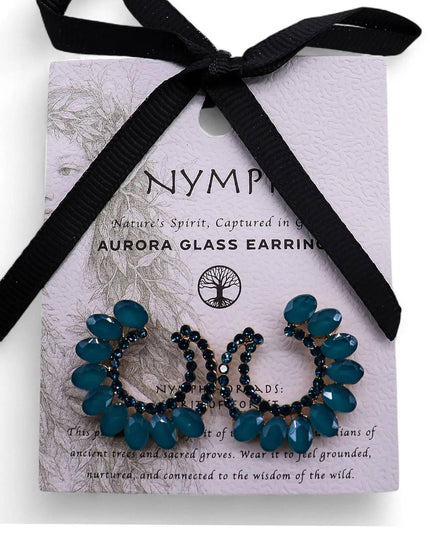 Teal Green - Vintage Glass - Loop - Earrings - Bee my Gift
