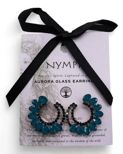 Teal Green - Vintage Glass - Loop - Earrings - Bee my Gift