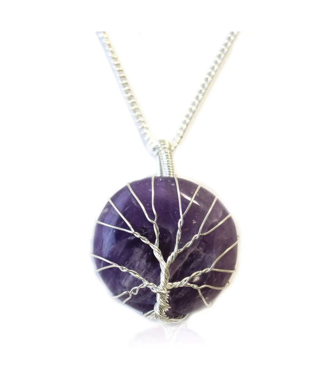 Tree of Life Gemstone Necklace - Amethyst - Bee my Gift