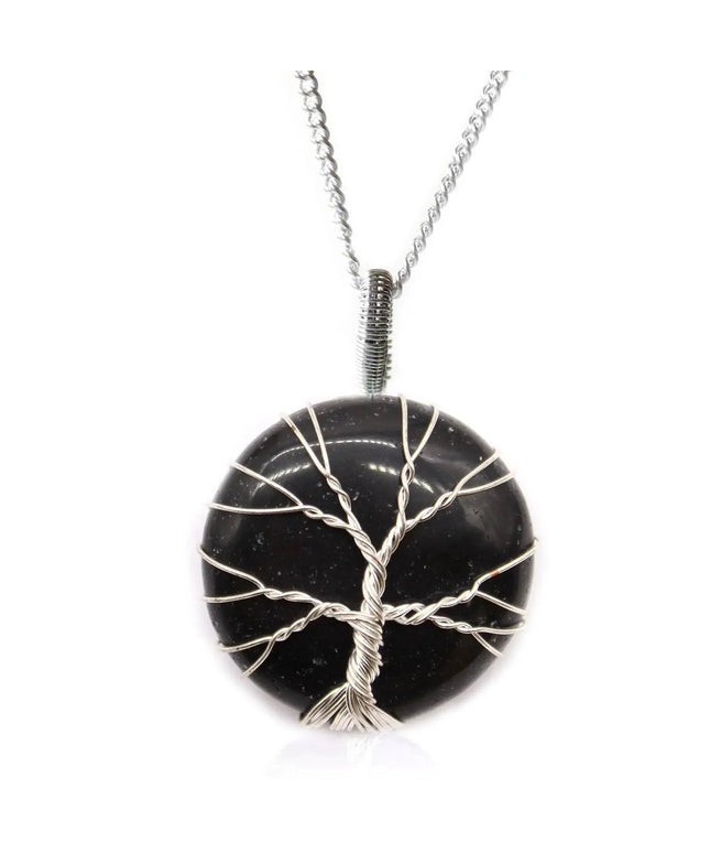 Tree of Life Gemstone Necklace - Black Onyx - Bee my Gift