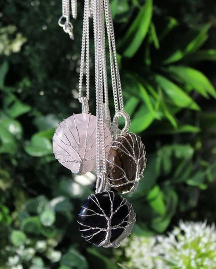 Tree of Life Gemstone Necklace - Black Onyx - Bee my Gift