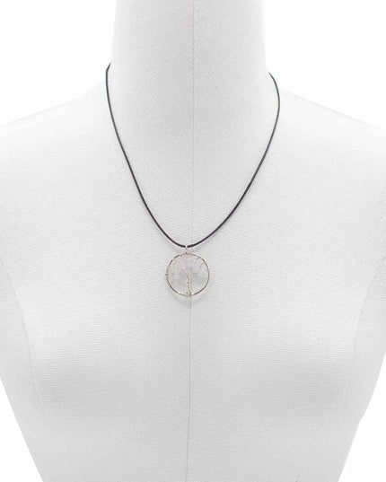 Tree of Life Pendant - Rock Crystal - Bee my Gift