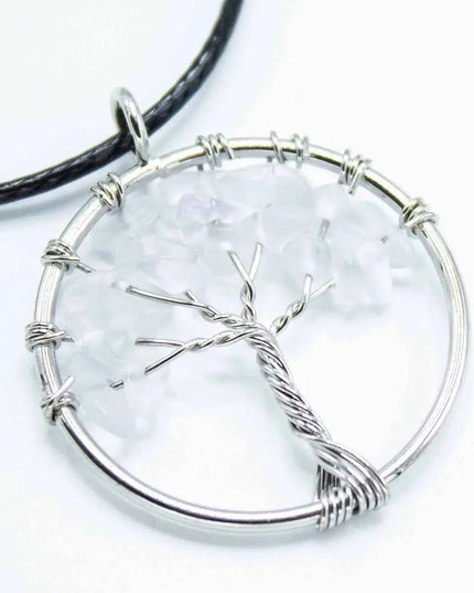 Tree of Life Pendant - Rock Crystal - Bee my Gift