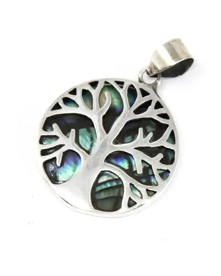 Tree of Life Silver Pendent 22mm - Abalone - Bee my Gift
