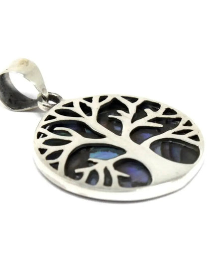 Tree of Life Silver Pendent 22mm - Abalone - Bee my Gift