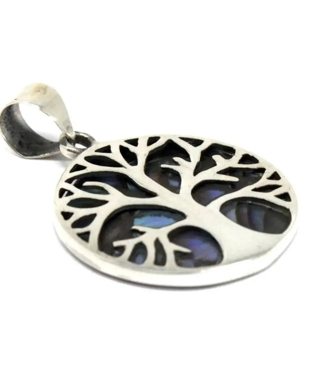 Tree of Life Silver Pendent 22mm - Abalone - Bee my Gift