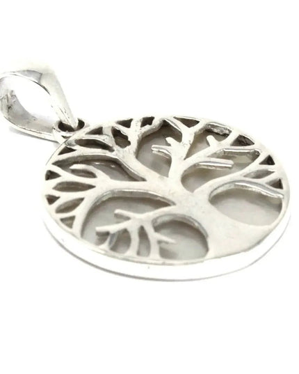 Tree of Life Silver Pendent 22mm - Mother of Pearl - Bee my Gift