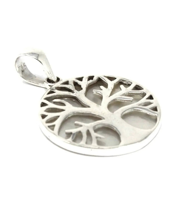 Tree of Life Silver Pendent 22mm - Mother of Pearl - Bee my Gift