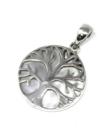 Tree of Life Silver Pendent 22mm - Mother of Pearl - Bee my Gift