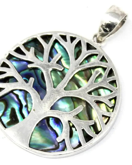 Tree of Life Silver Pendent 30mm - Abalone - Bee my Gift