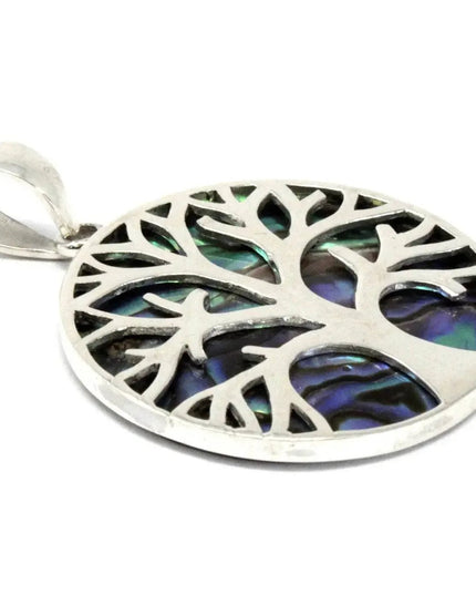 Tree of Life Silver Pendent 30mm - Abalone - Bee my Gift