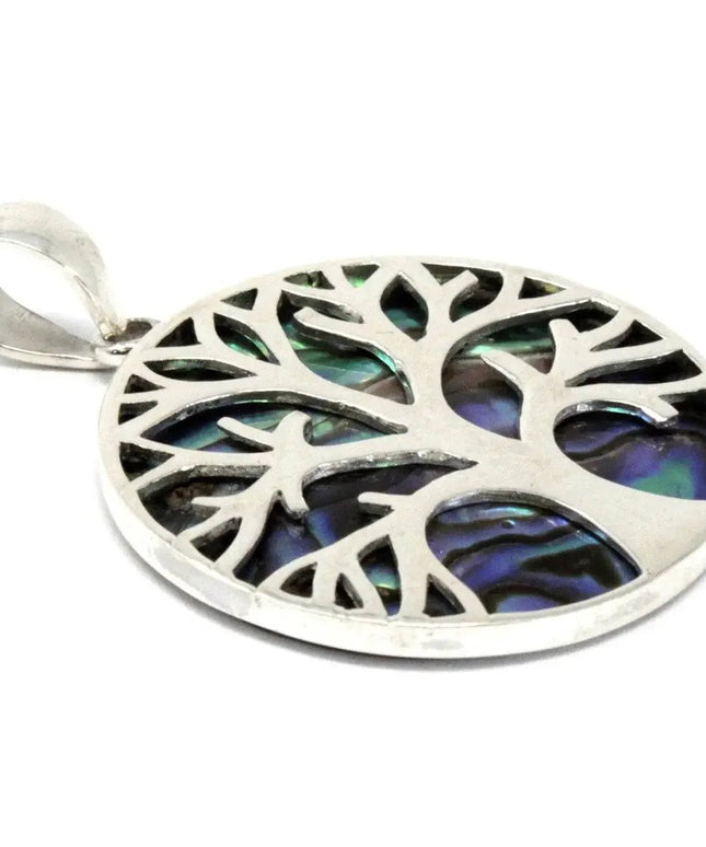 Tree of Life Silver Pendent 30mm - Abalone - Bee my Gift