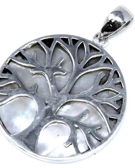 Tree of Life Silver Pendent 30mm - Mother of Pearl - Bee my Gift