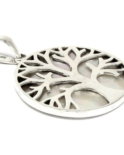 Tree of Life Silver Pendent 30mm - Mother of Pearl - Bee my Gift