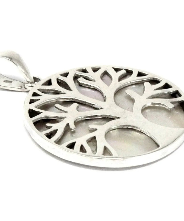 Tree of Life Silver Pendent 30mm - Mother of Pearl - Bee my Gift