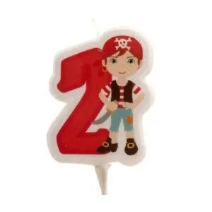 Vela 2d piratas nº 2 - 7 cm by deKora - Bee my Gift