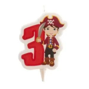 Vela 2d piratas nº 3 - 7 cm by deKora - Bee my Gift