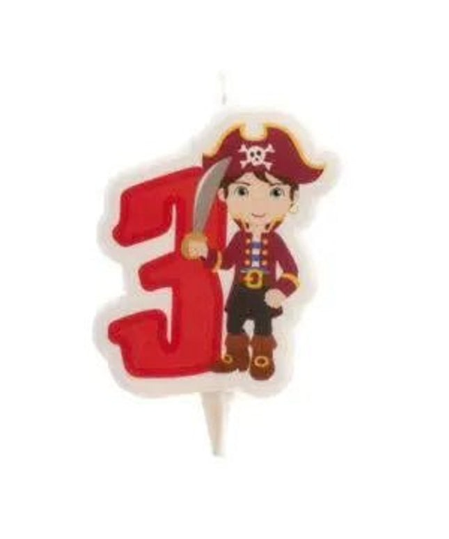 Vela 2d piratas nº 3 - 7 cm by deKora - Bee my Gift